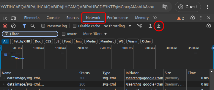 Open the developer tools